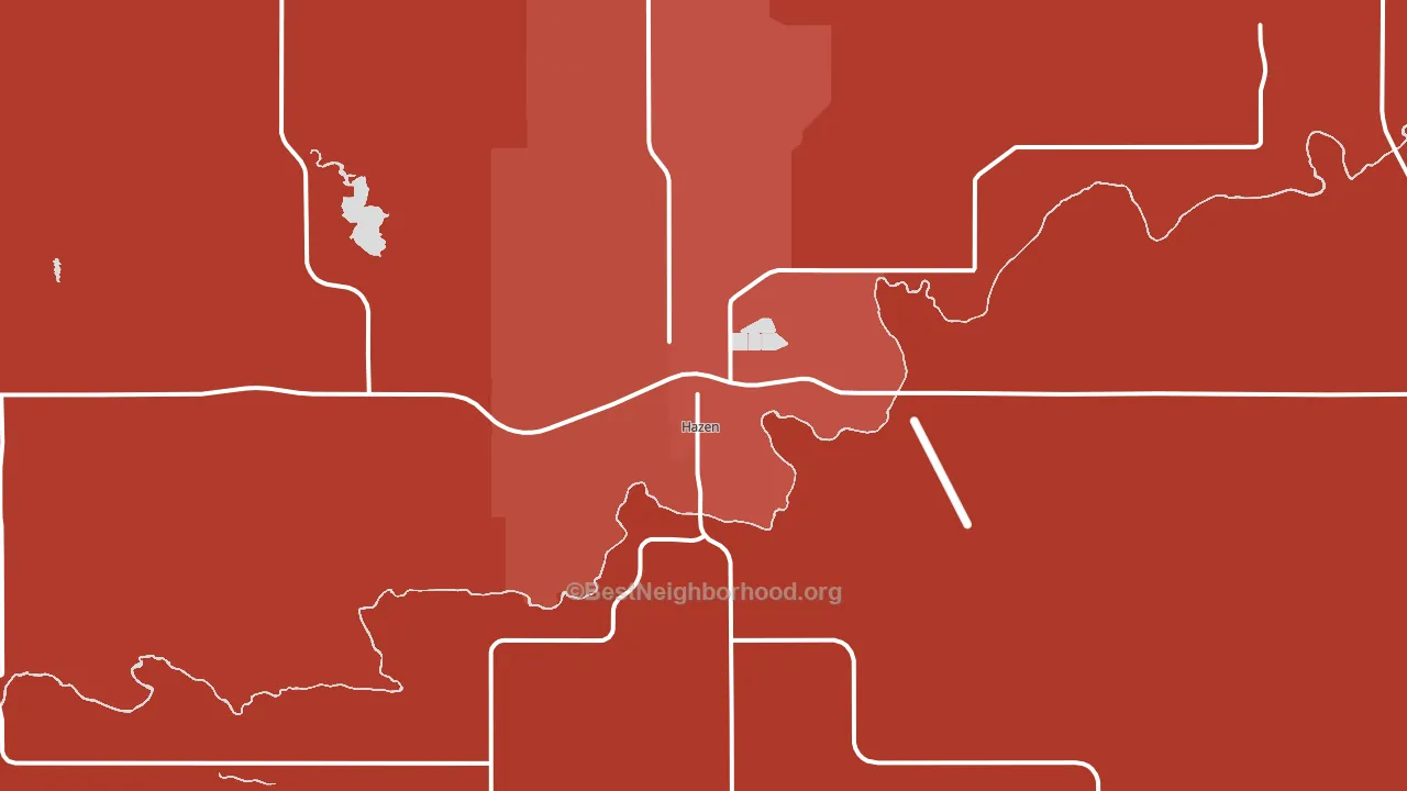 Hazen, ND block-group political-lean map