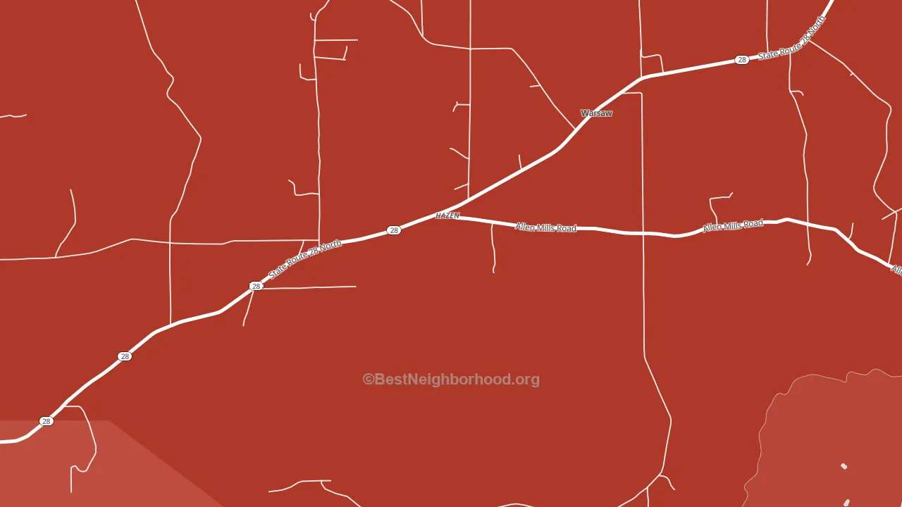 Hazen, PA block-group political-lean map