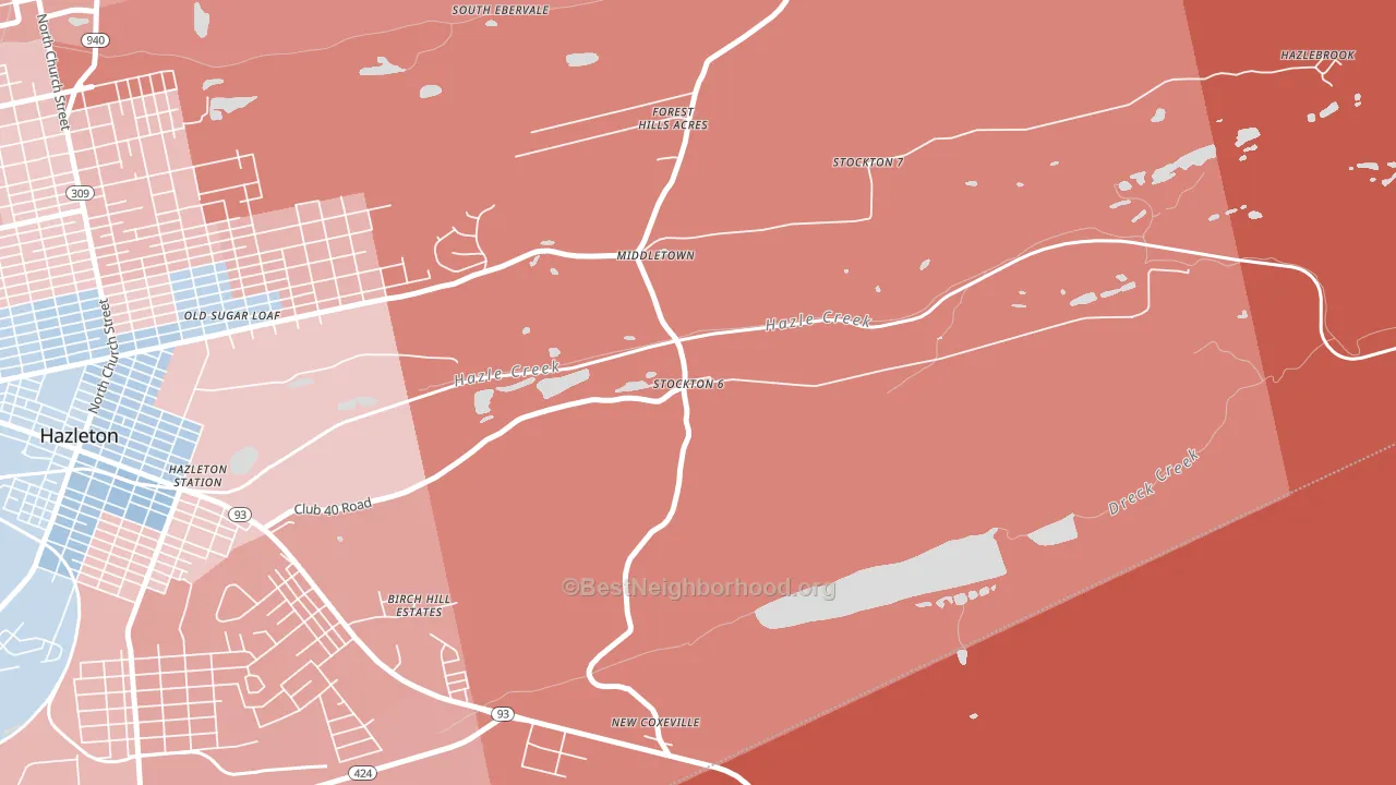 Hazle Township, PA block-group political-lean map