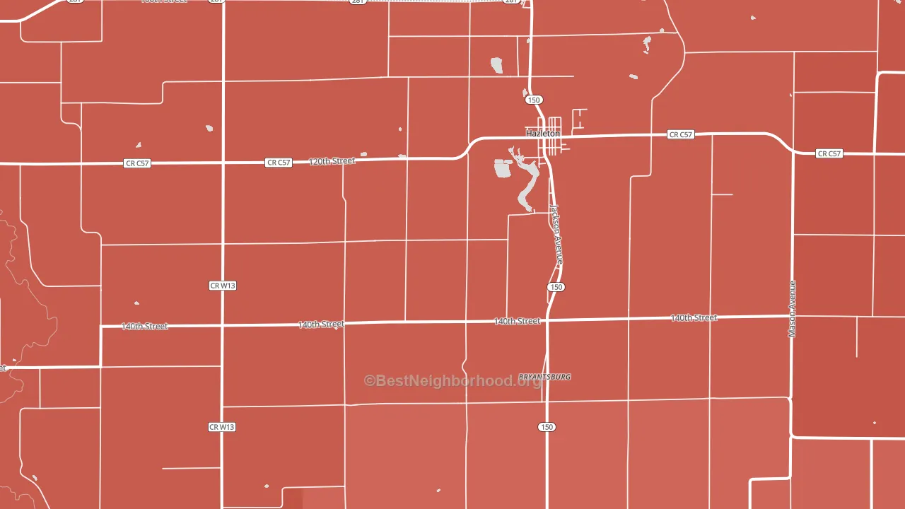 Hazleton, IA block-group political-lean map