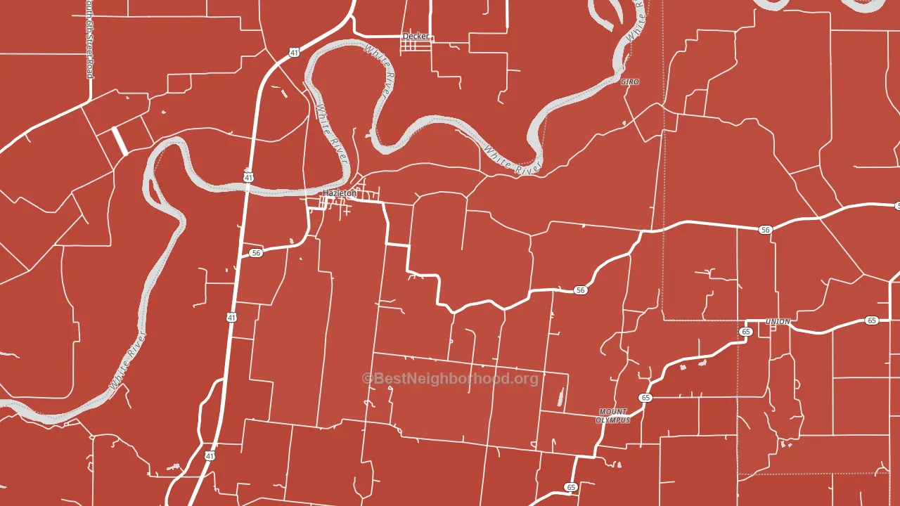 Hazleton, IN block-group political-lean map