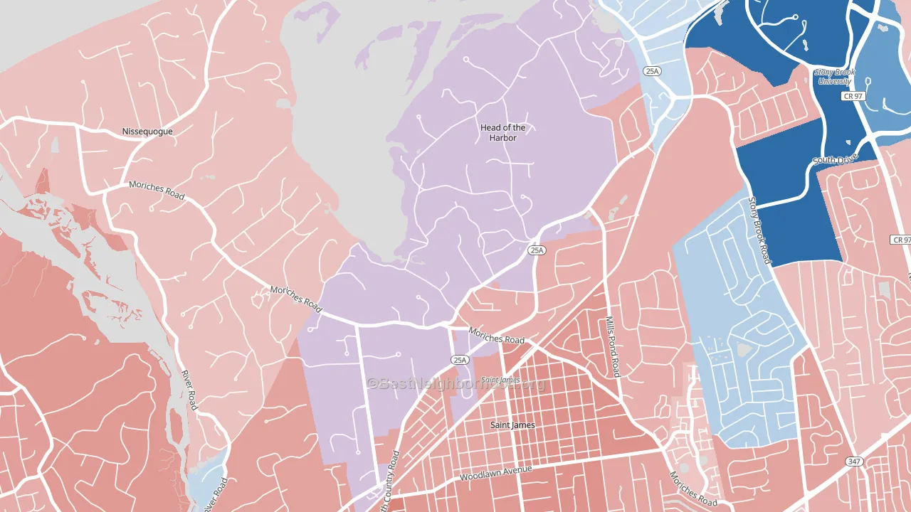 Head of the Harbor, NY block-group political-lean map