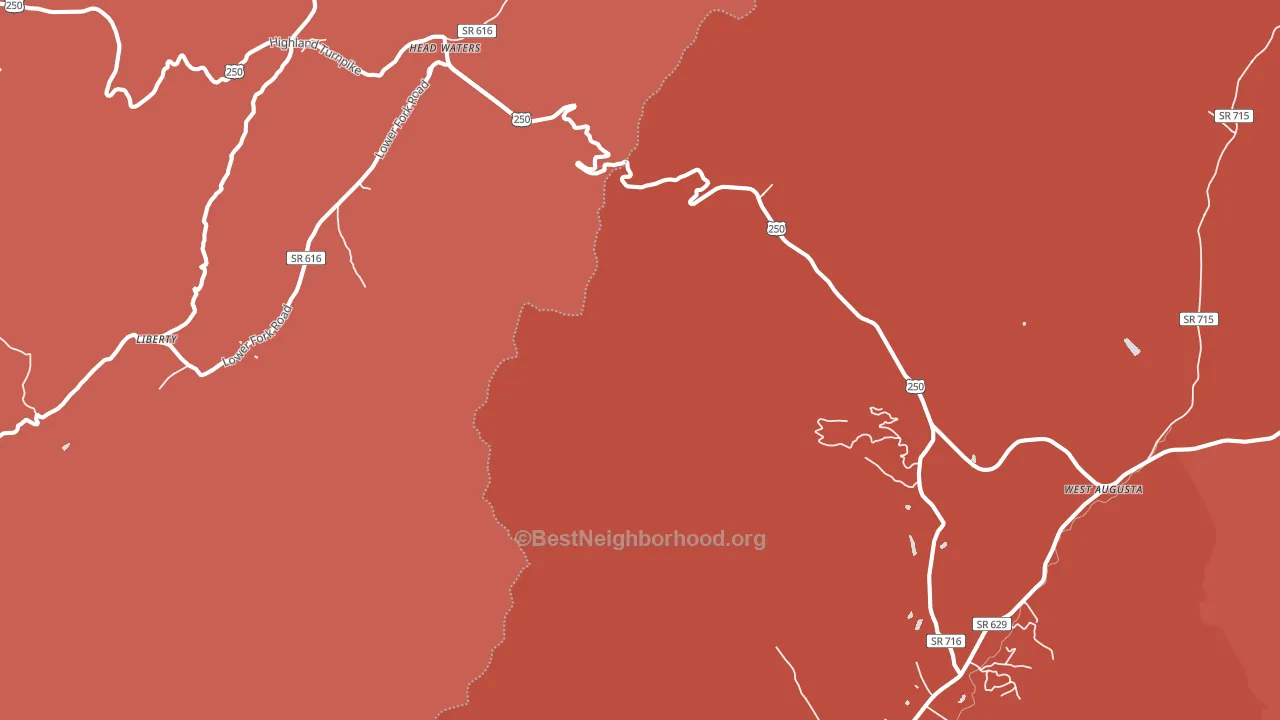 Head Waters, VA block-group political-lean map
