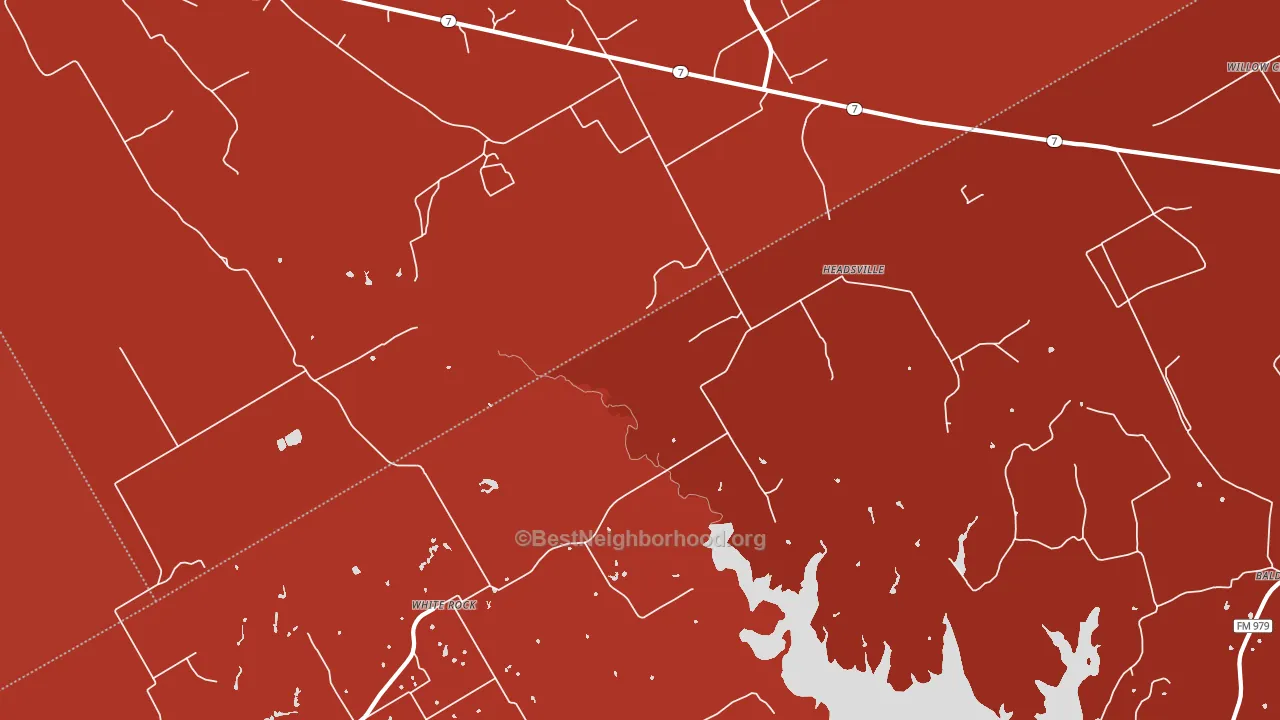 Headsville, TX block-group political-lean map