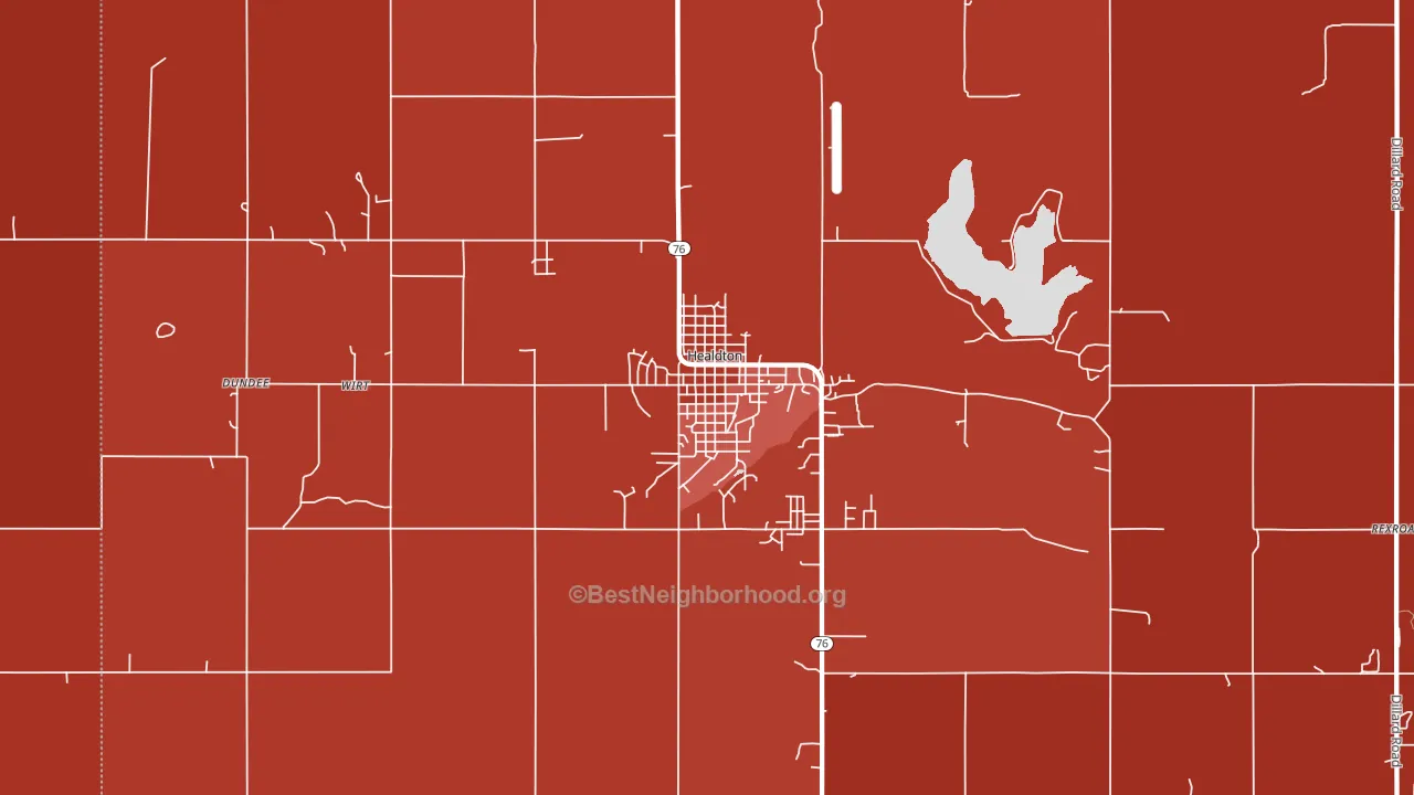 Healdton, OK block-group political-lean map