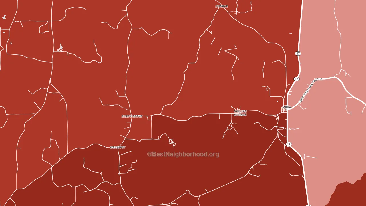 Healing Springs, AL block-group political-lean map