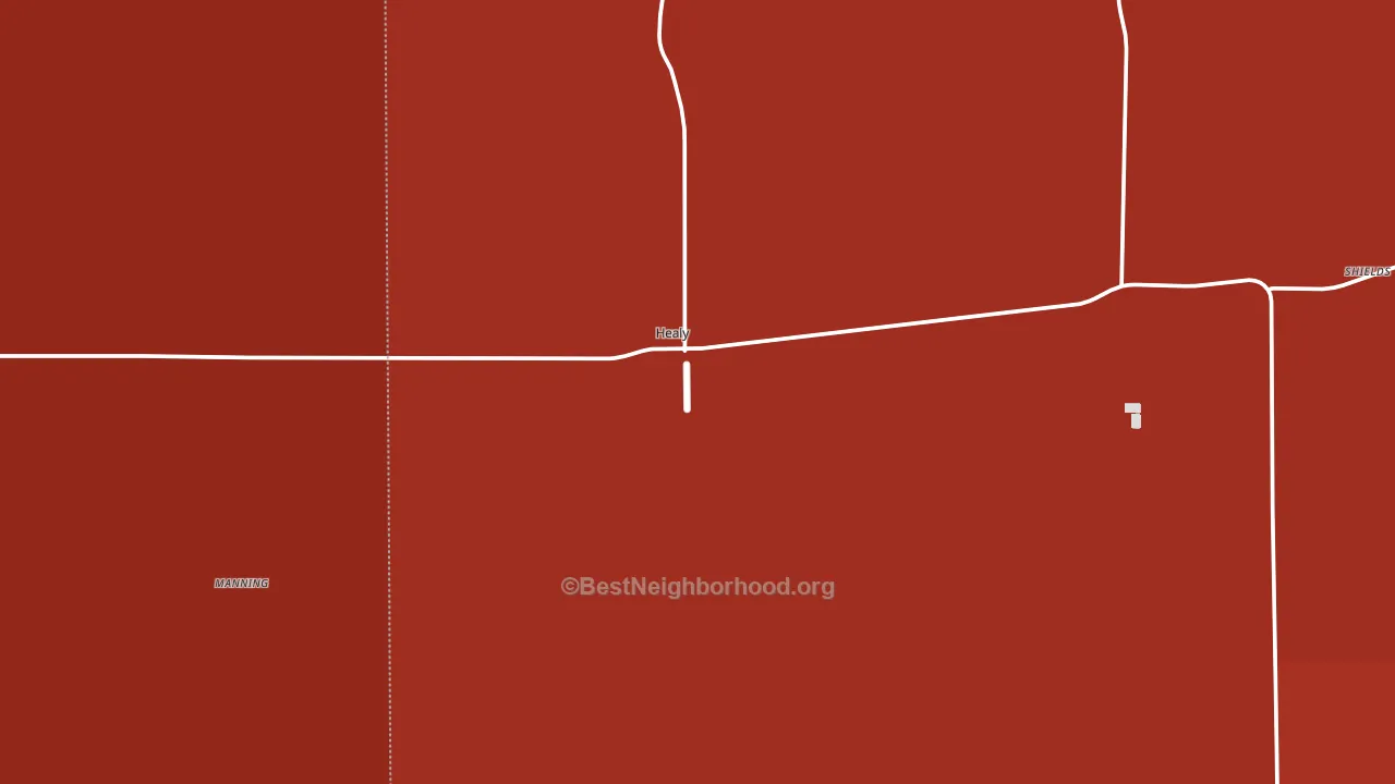 Healy, KS block-group political-lean map
