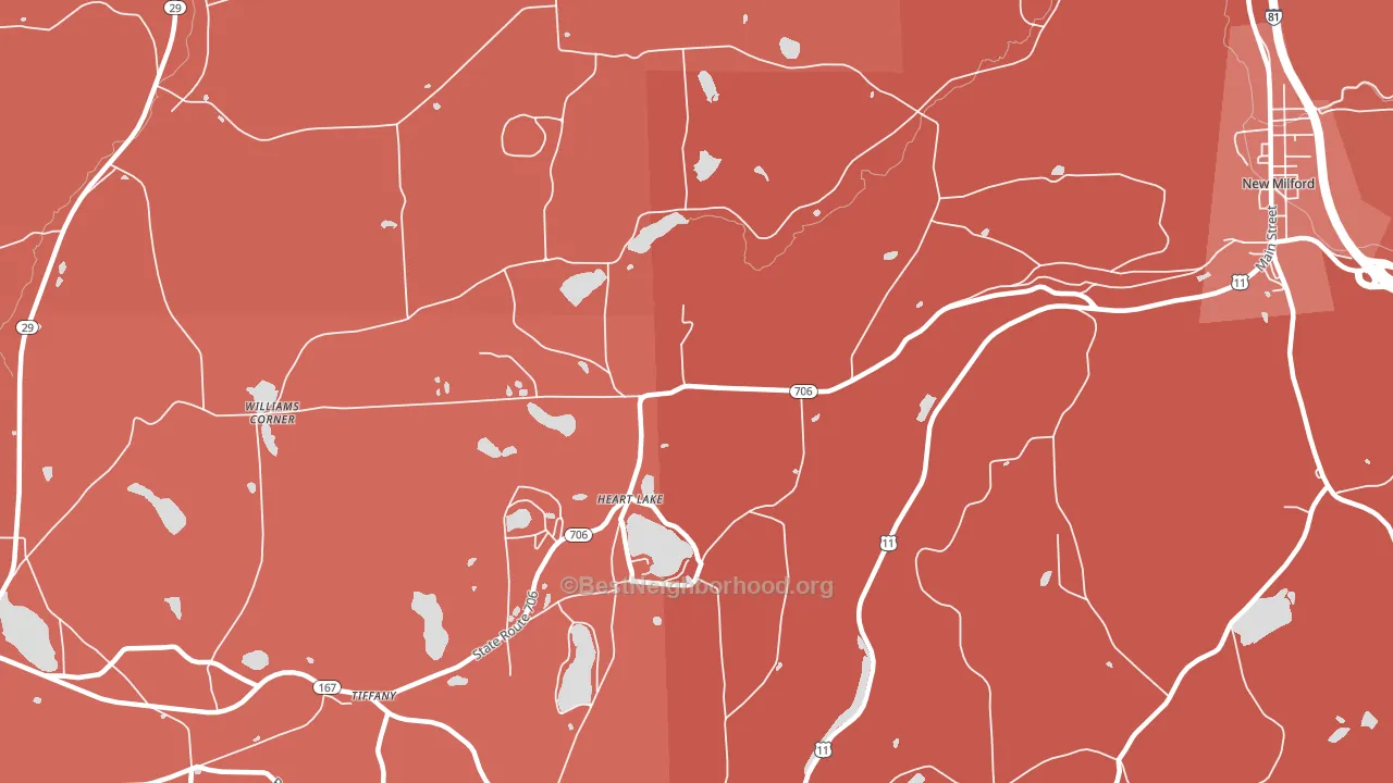 Heart Lake, PA block-group political-lean map