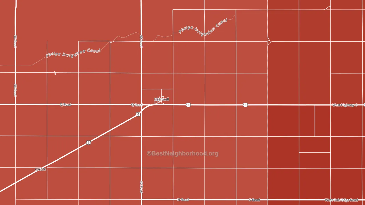 Heartwell, NE block-group political-lean map