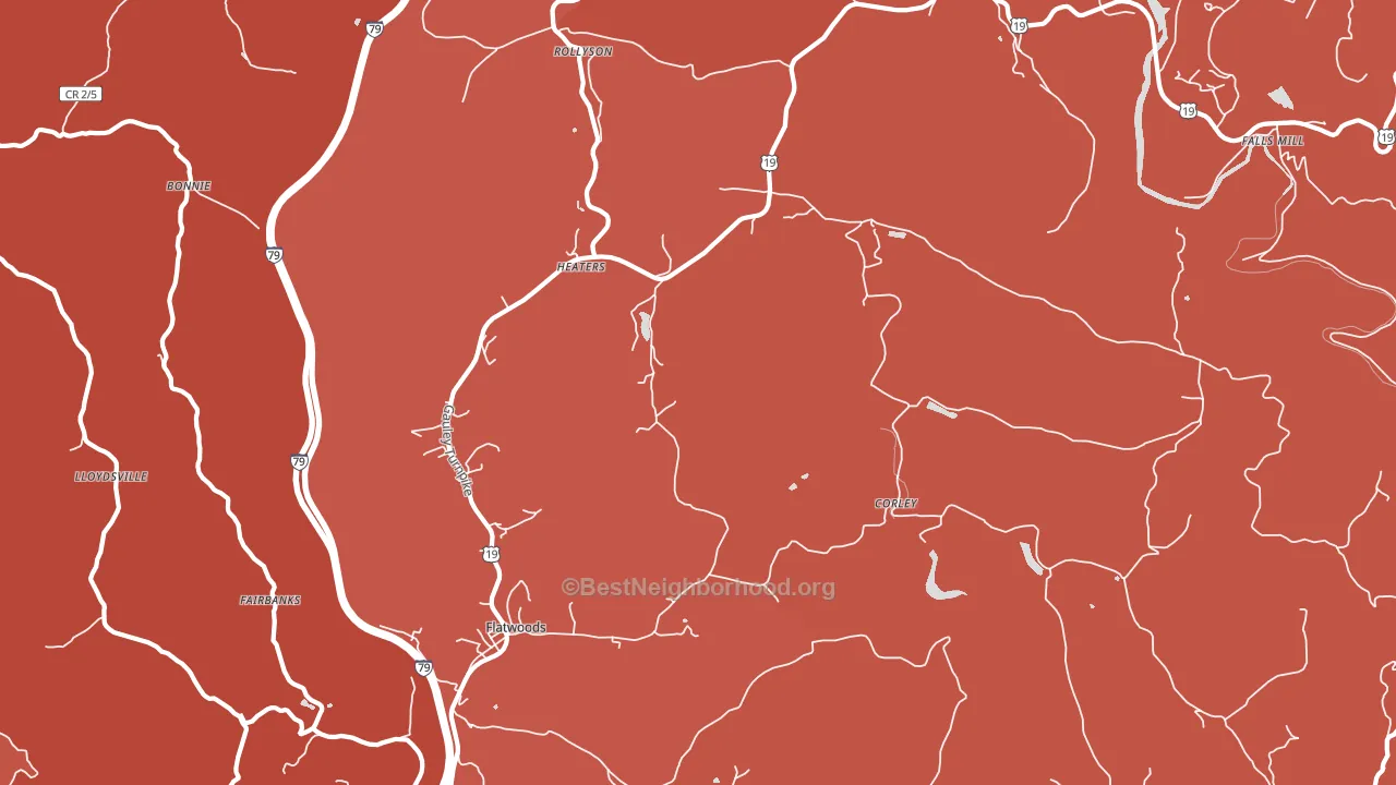 Heaters, WV block-group political-lean map