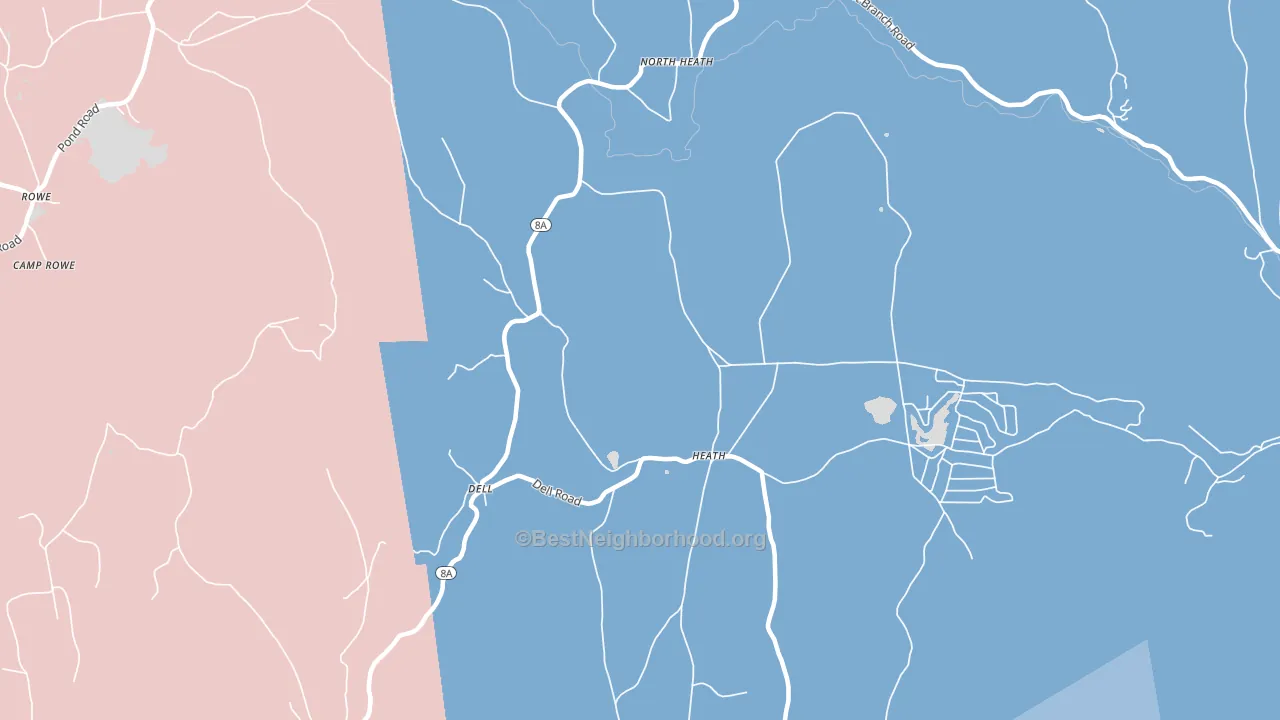 Heath, MA block-group political-lean map