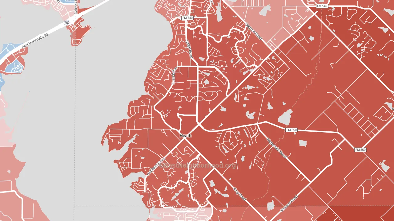 Heath, TX block-group political-lean map