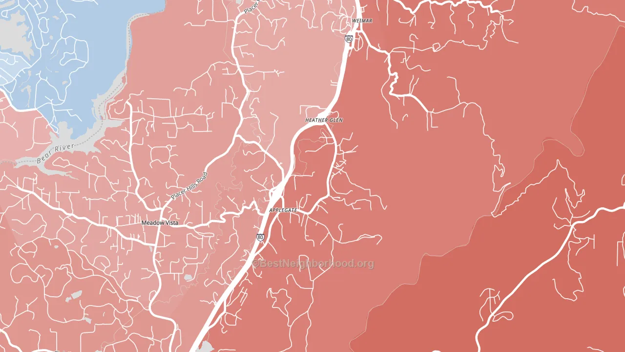 Heather Glen, CA block-group political-lean map