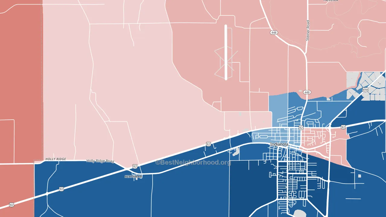 Heathman, MS block-group political-lean map