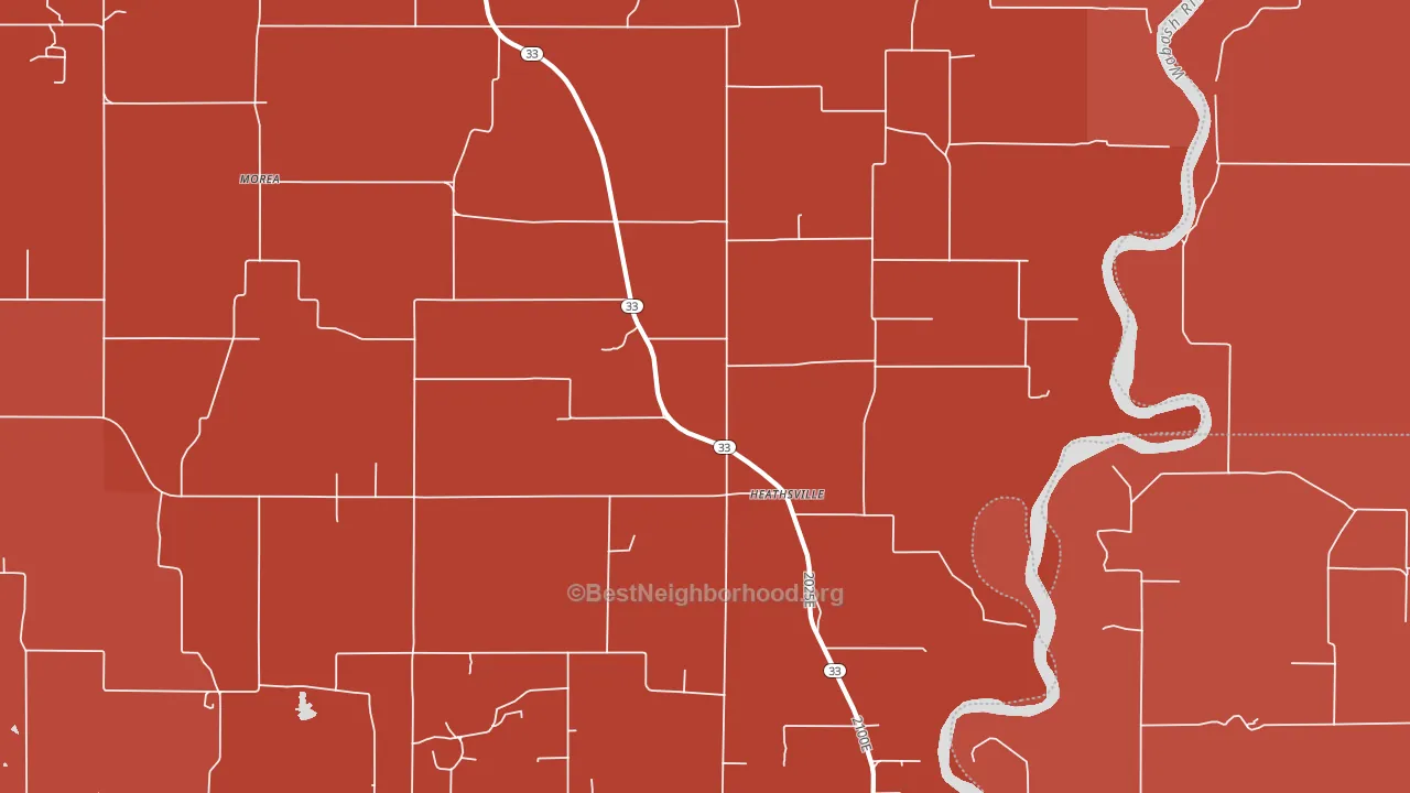 Heathsville, IL block-group political-lean map