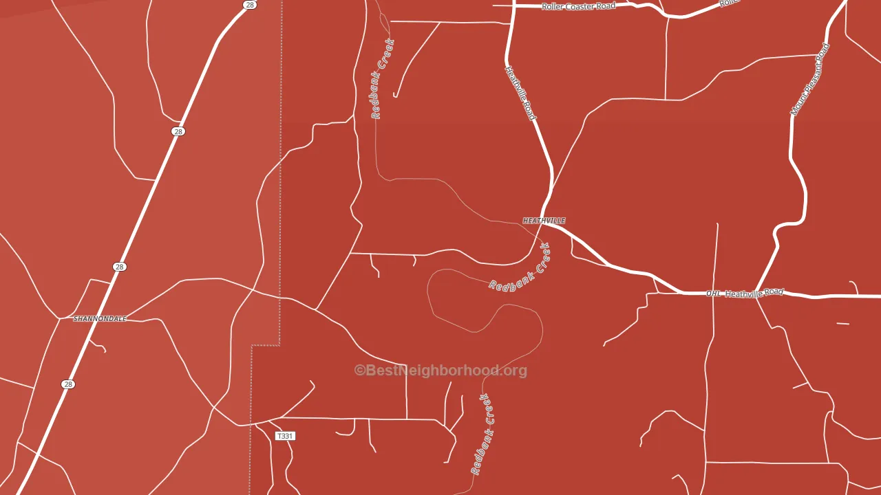 Heathville, PA block-group political-lean map
