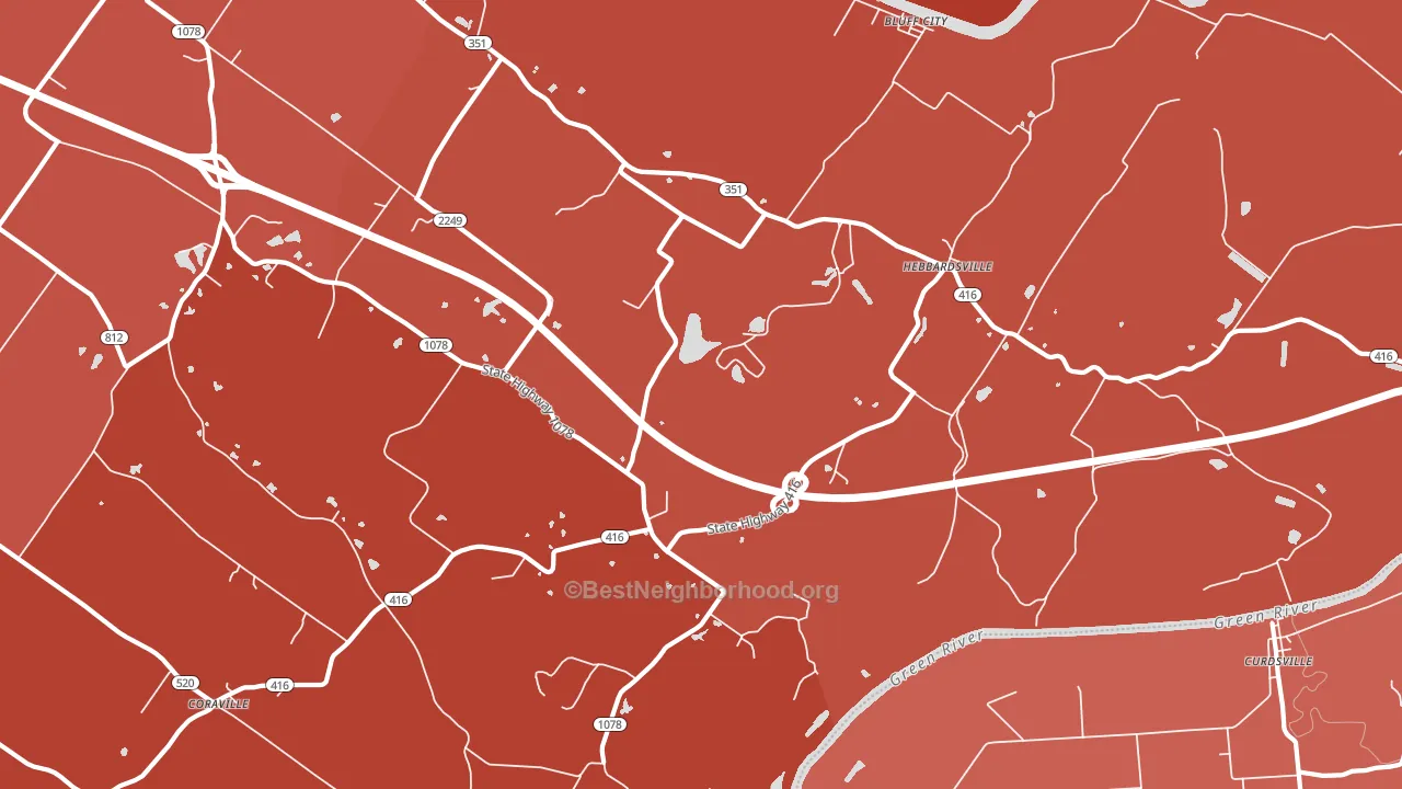 Hebbardsville, KY block-group political-lean map