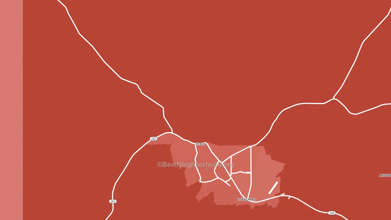 Heber, AZ block-group political-lean map