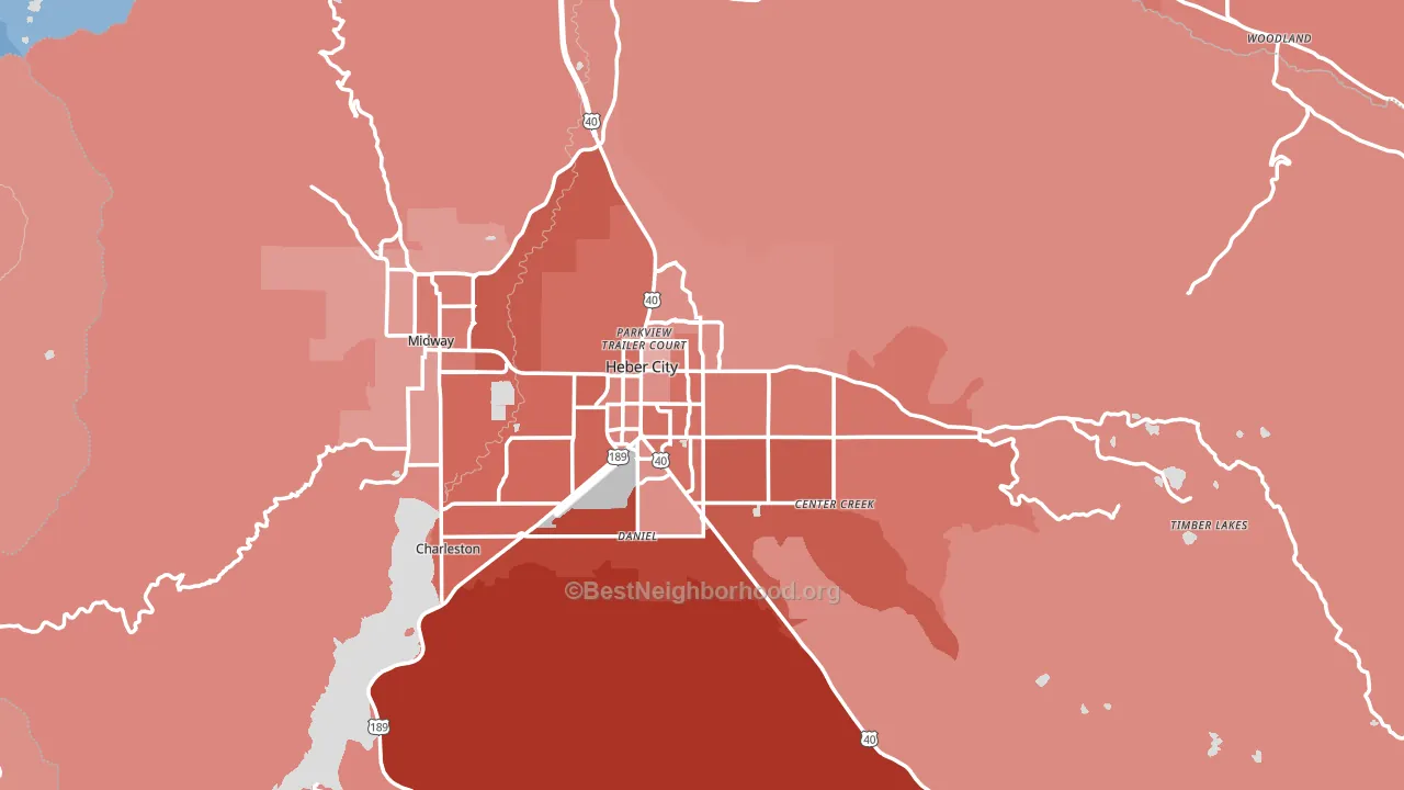 Heber City, UT block-group political-lean map