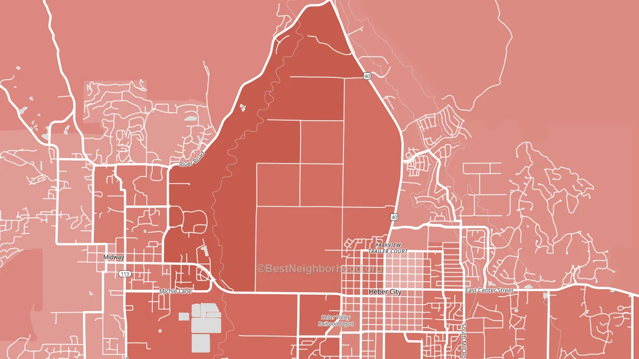 Heber, UT block-group political-lean map