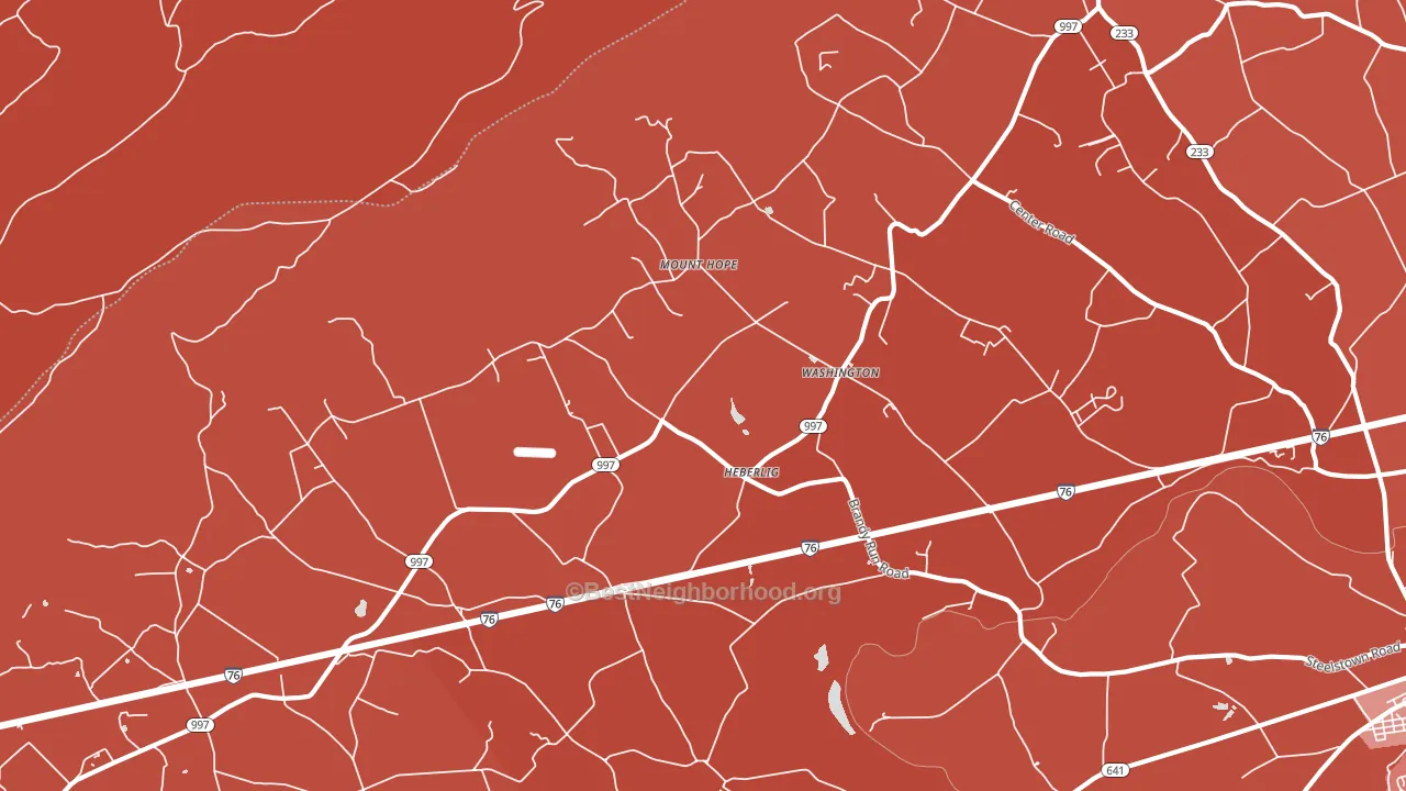 Heberlig, PA block-group political-lean map