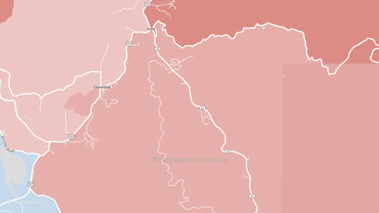 Hebo, OR block-group political-lean map
