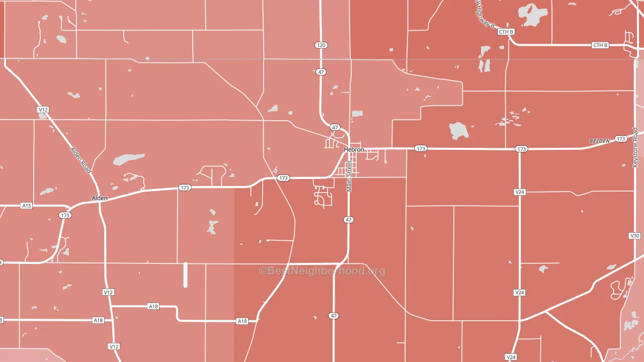 Hebron, IL block-group political-lean map