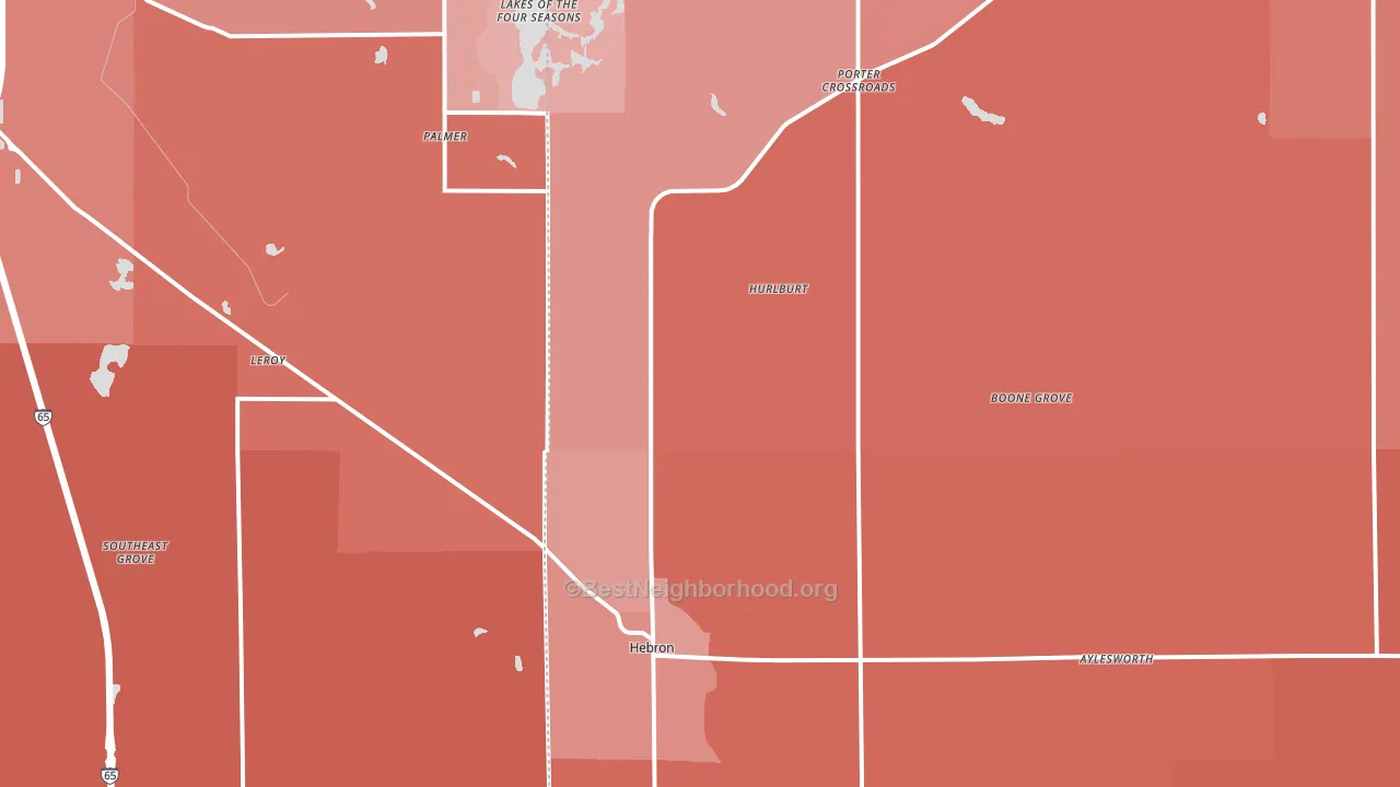 Hebron, IN block-group political-lean map