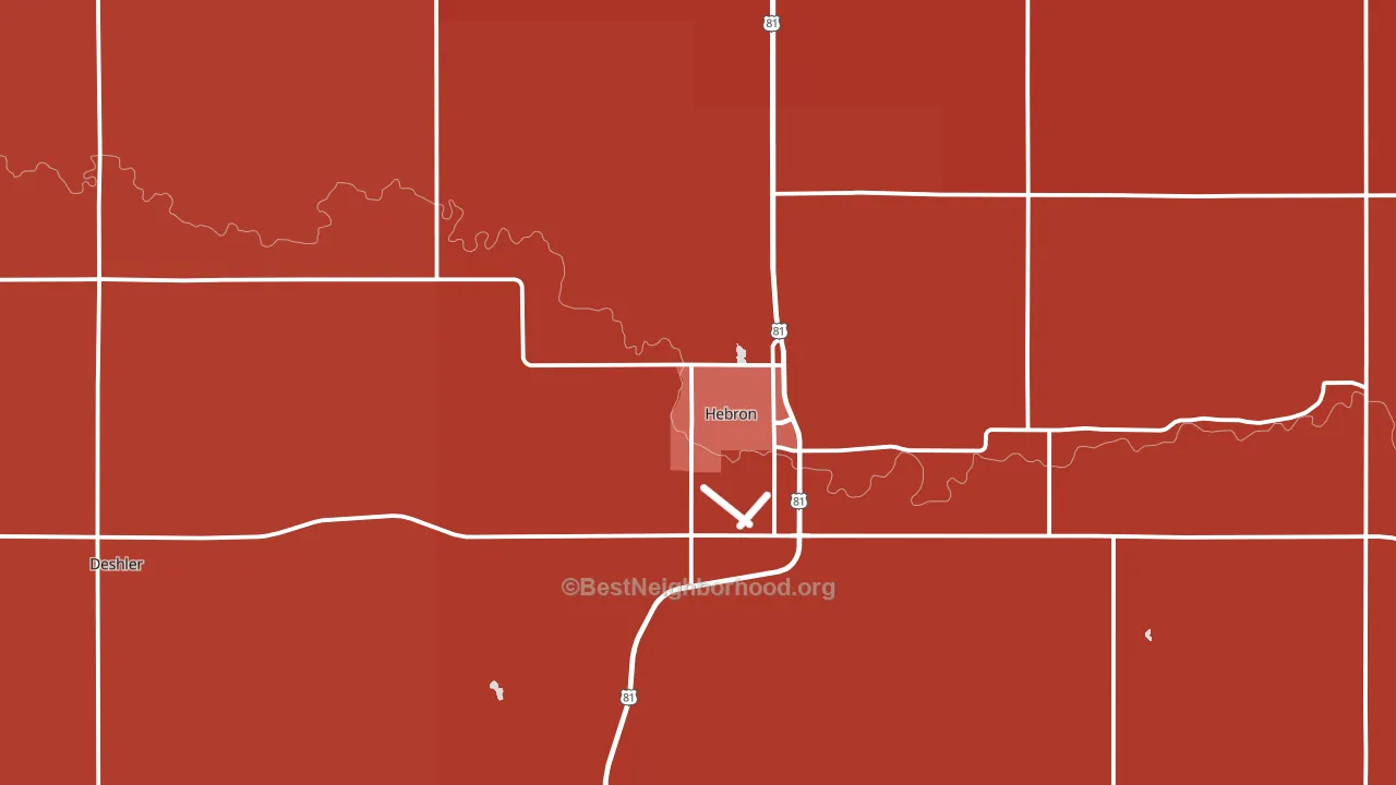 Hebron, NE block-group political-lean map