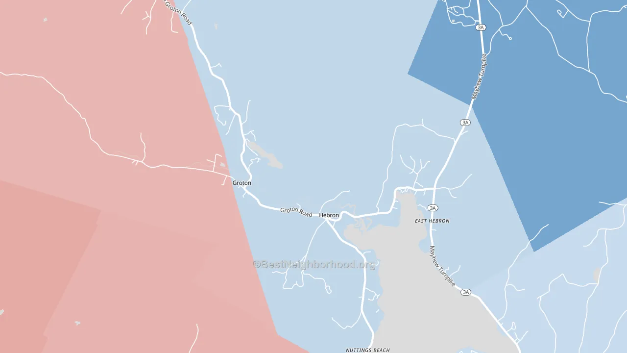 Hebron, NH block-group political-lean map