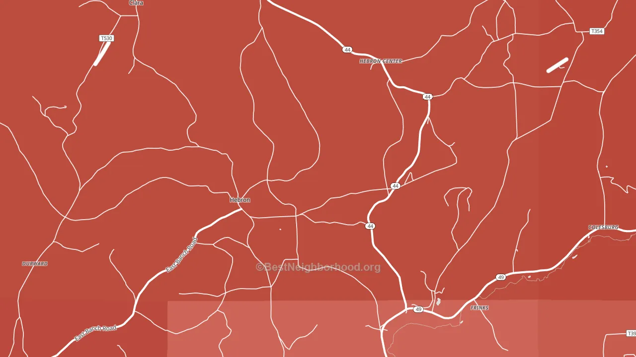Hebron, PA block-group political-lean map