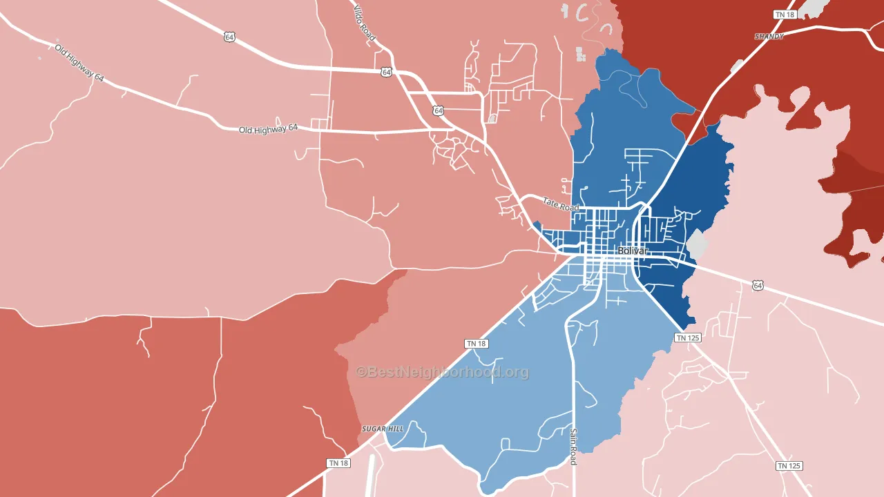Hebron, TN block-group political-lean map