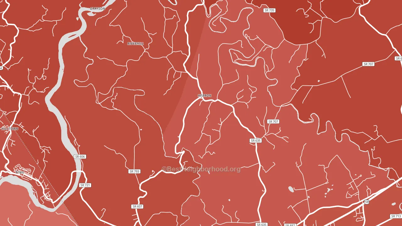 Hebron, VA block-group political-lean map