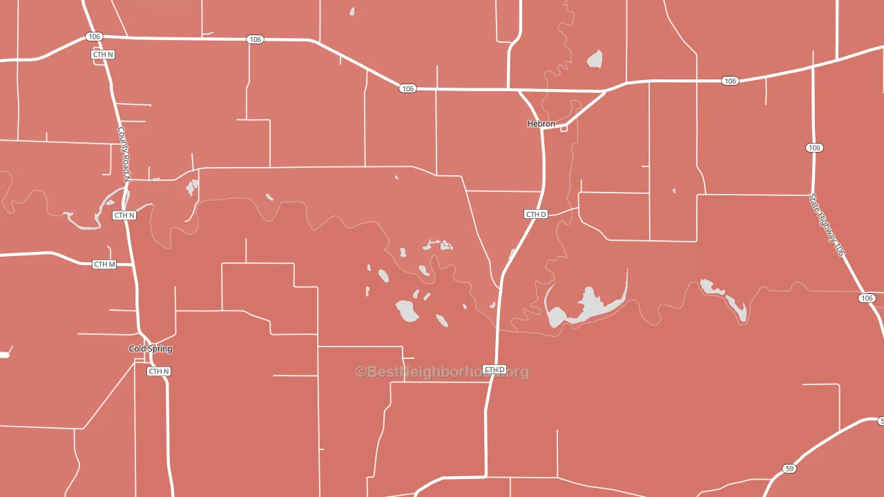 Hebron, WI block-group political-lean map