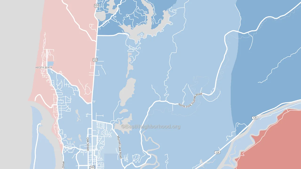 Heceta Junction, OR block-group political-lean map