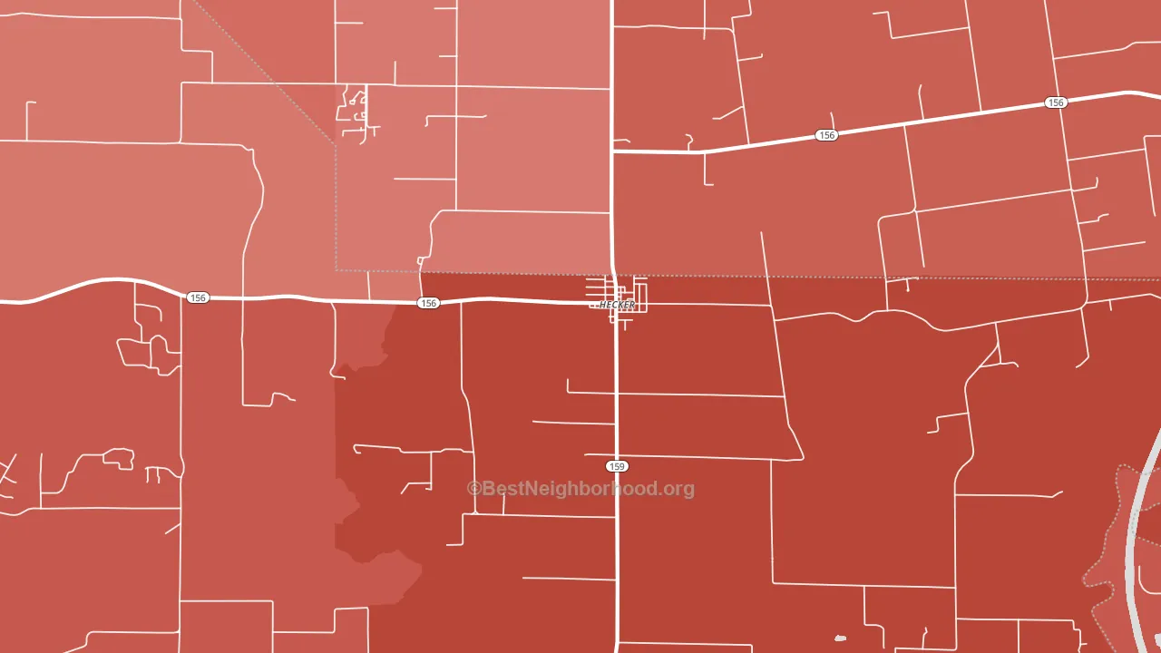 Hecker, IL block-group political-lean map