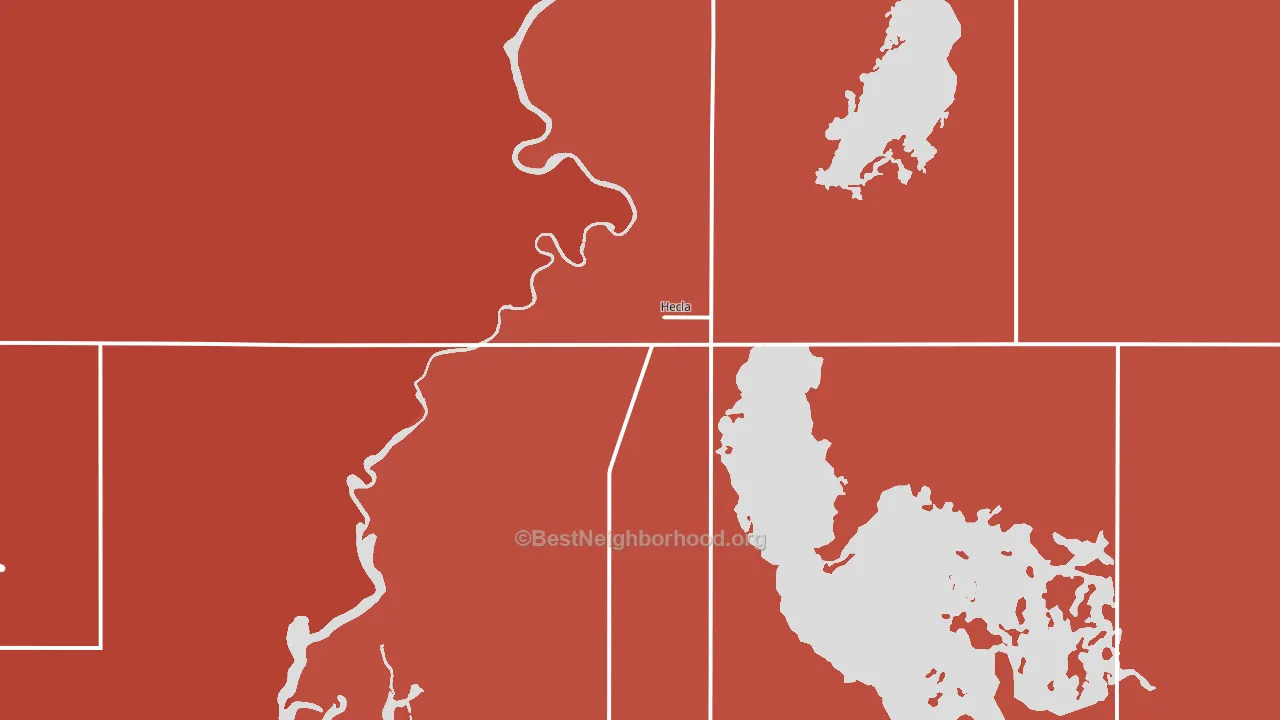 Hecla, SD block-group political-lean map