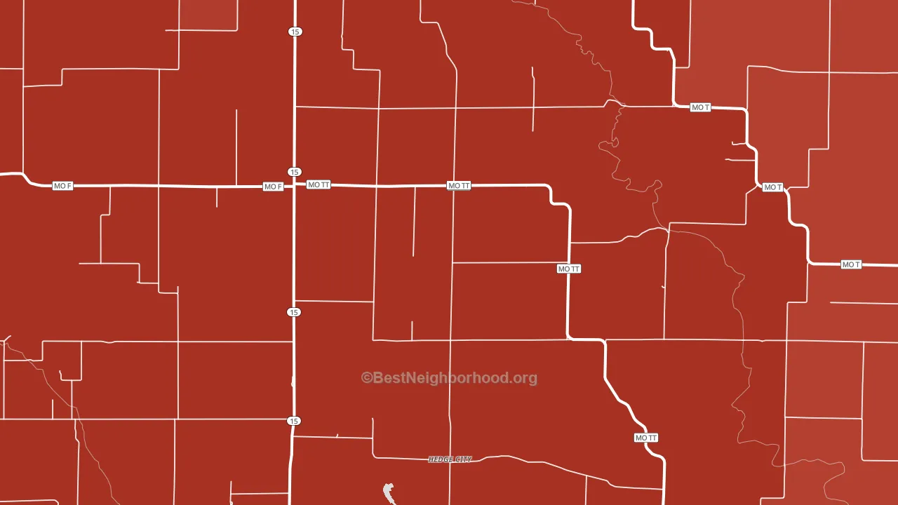 Hedge City, MO block-group political-lean map