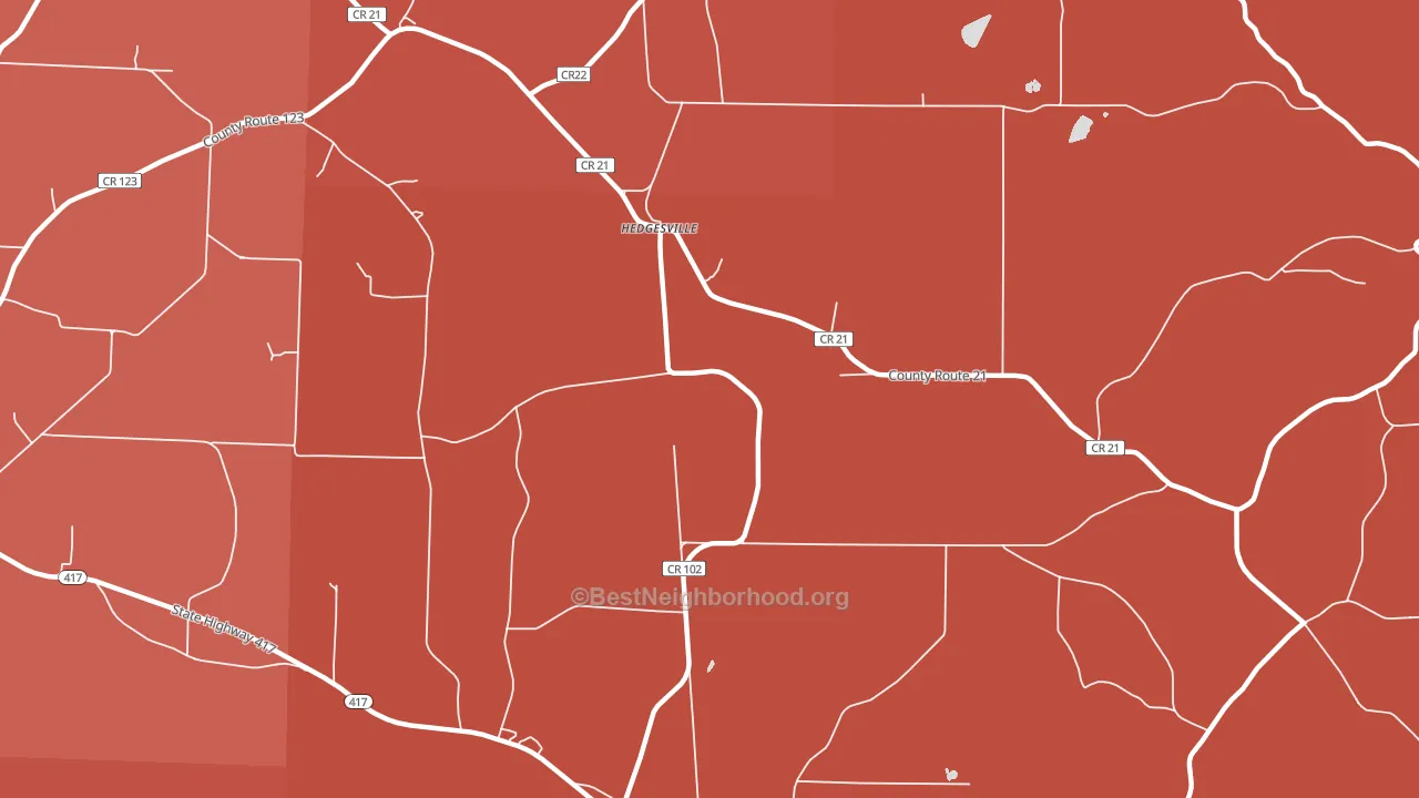 Hedgesville, NY block-group political-lean map
