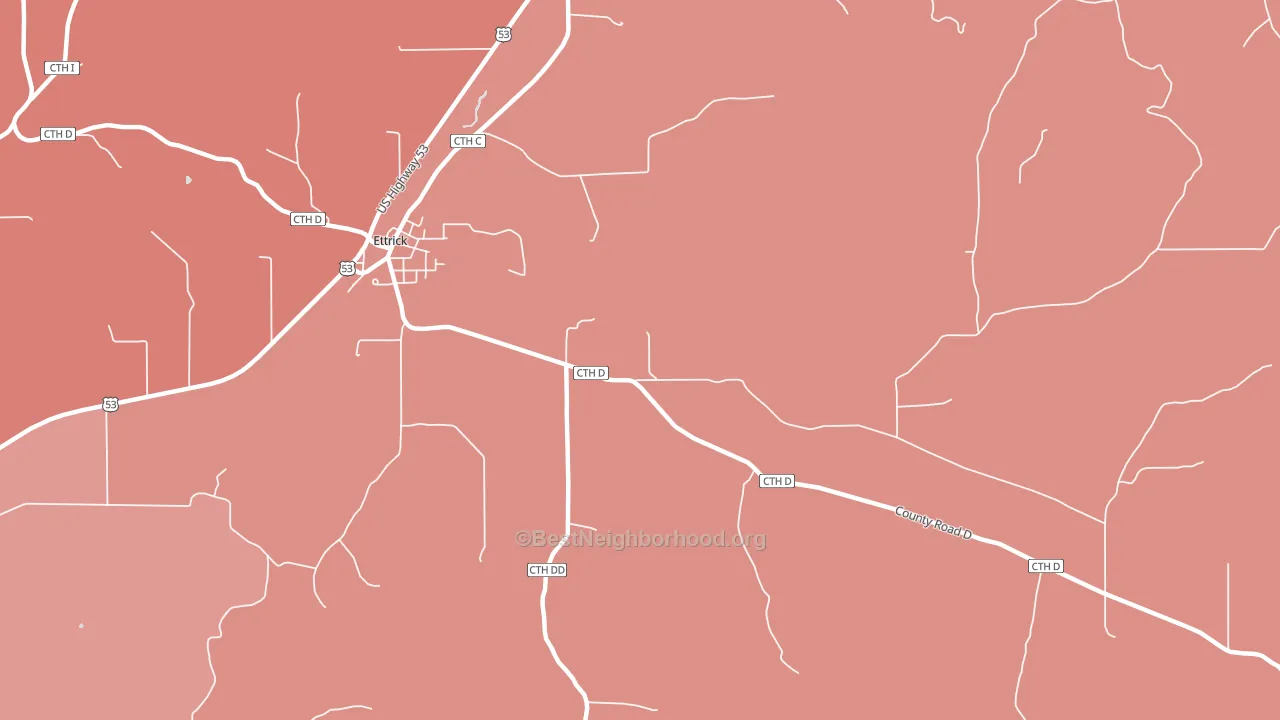 Hegg, WI block-group political-lean map