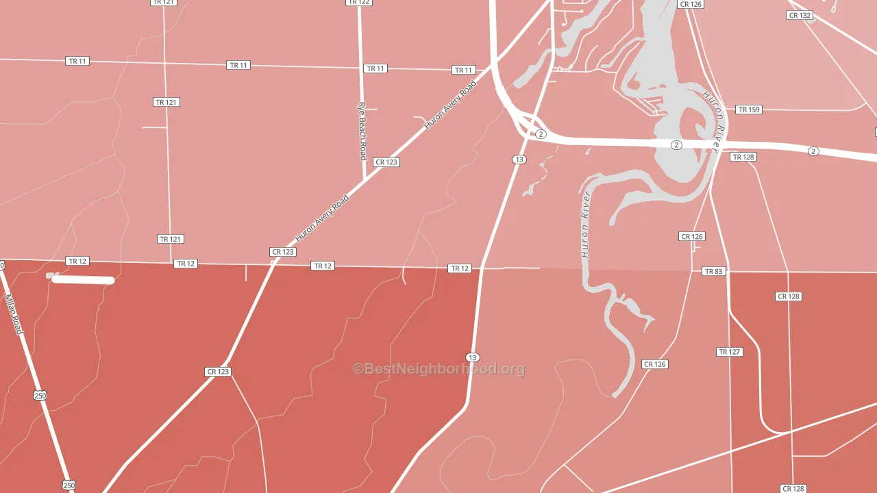Heidelberg Beach, OH block-group political-lean map
