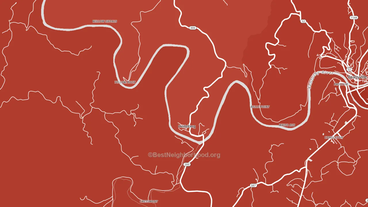 Heidelberg, KY block-group political-lean map