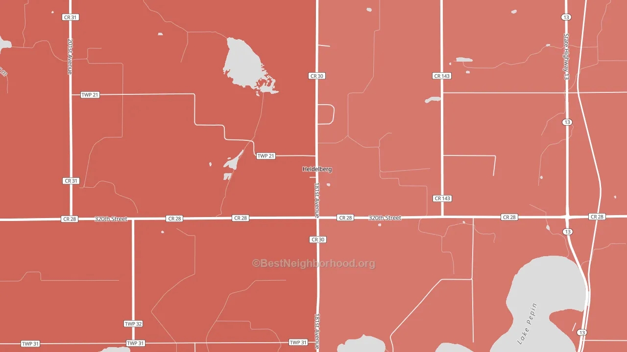 Heidelberg, MN block-group political-lean map