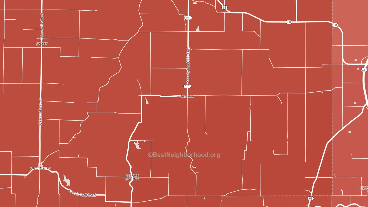 Heilman, IN block-group political-lean map
