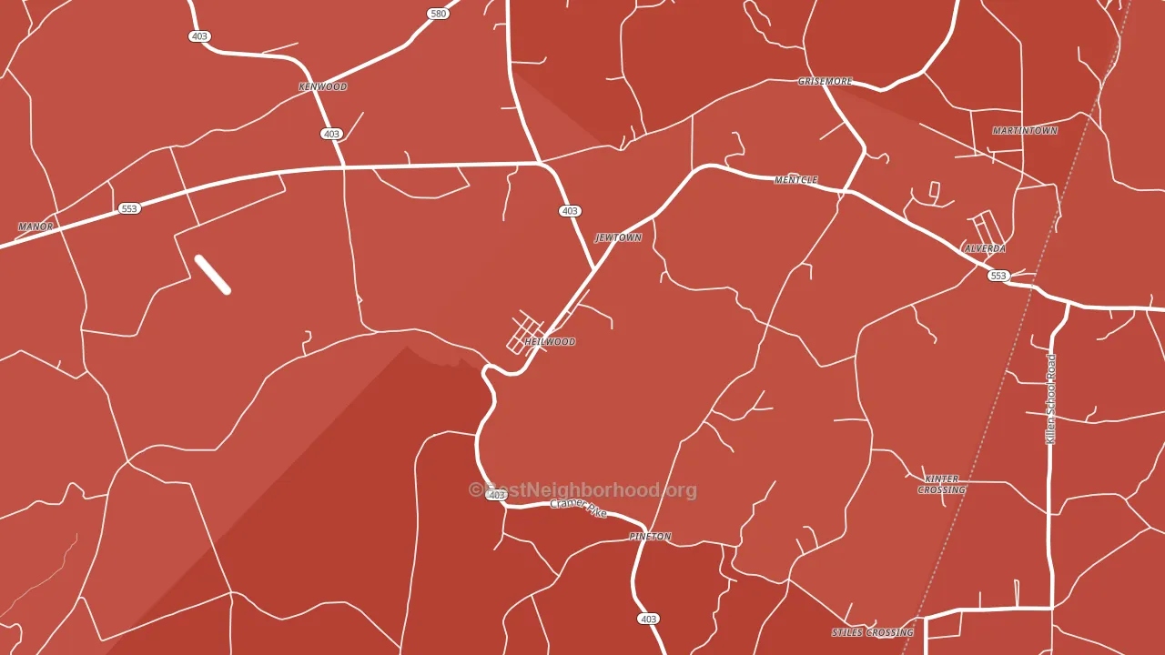 Heilwood, PA block-group political-lean map