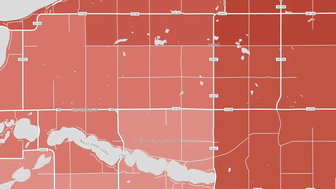 Heinola, MN block-group political-lean map