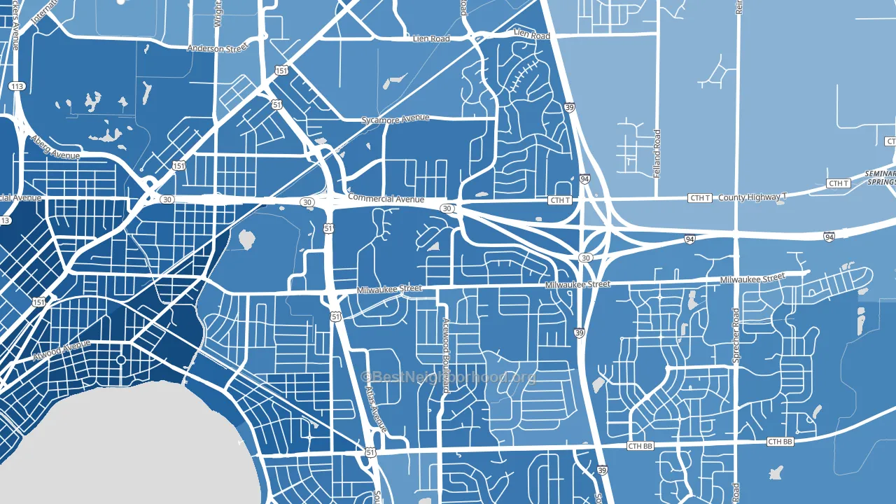 Heistand, Madison, WI block-group political-lean map