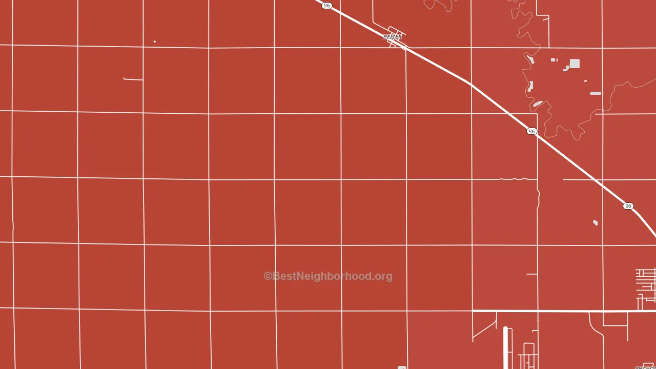 Heizer, KS block-group political-lean map