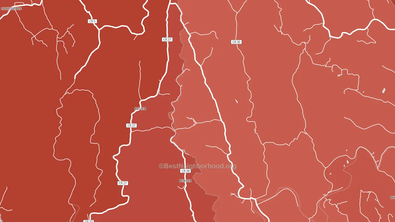 Heizer, WV block-group political-lean map