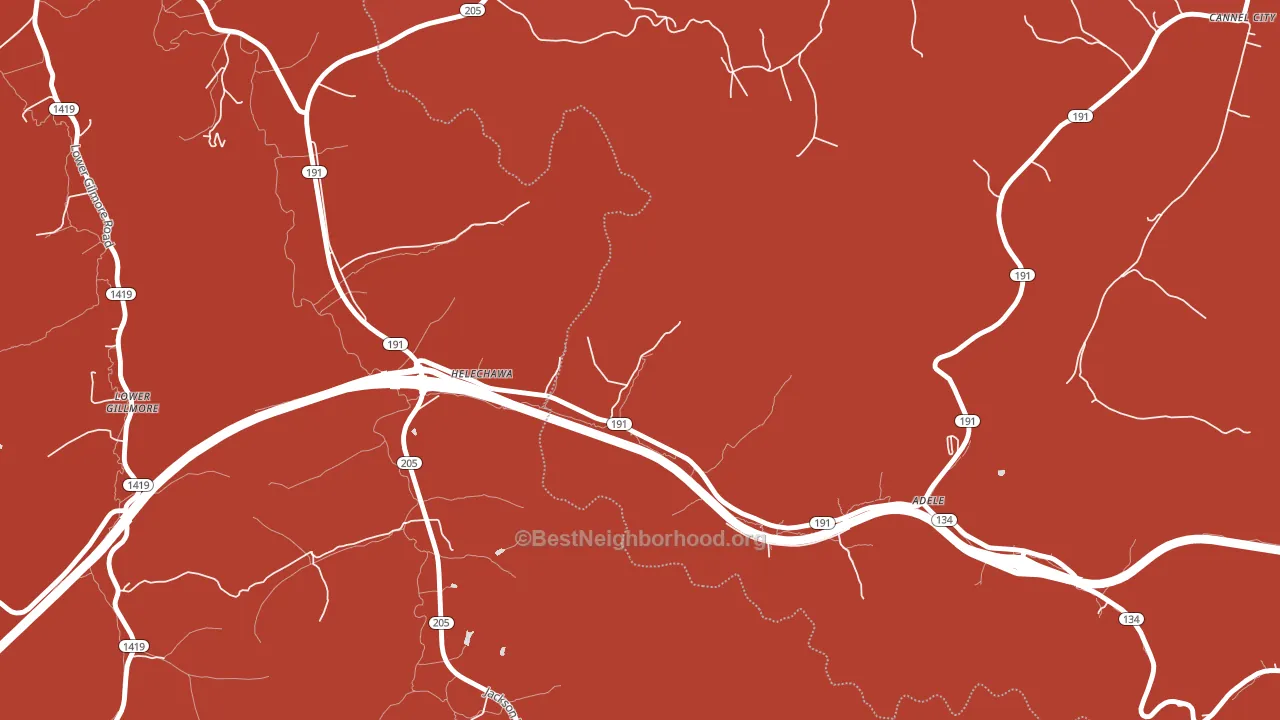 Helechawa, KY block-group political-lean map